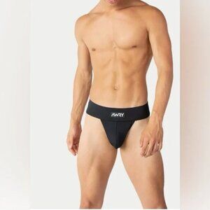 SWIM THONG by AWRY, Thick Sexy Comfy, Black, Men's Size Large (36-38"), New